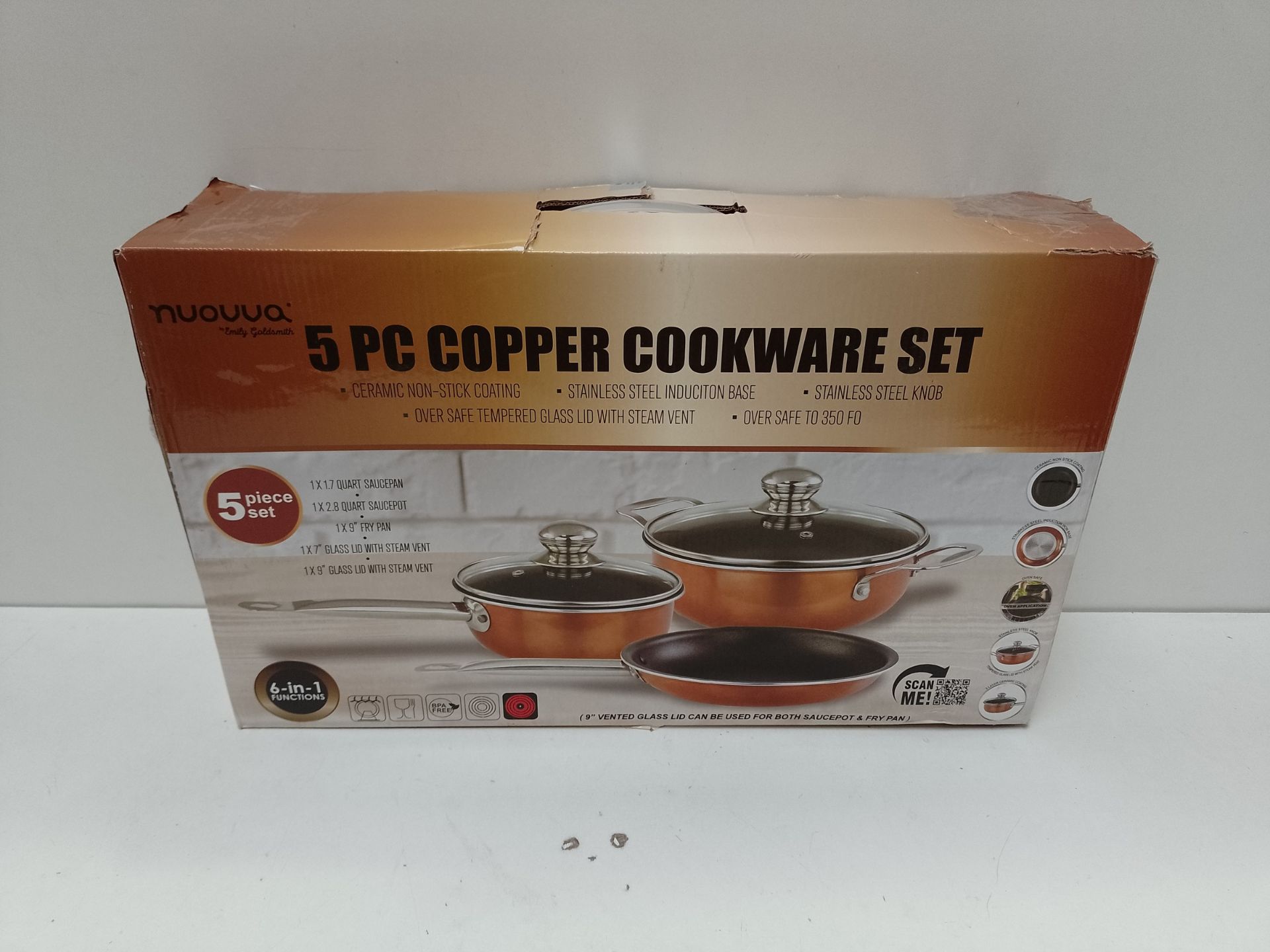 RRP £45.65 Non-Stick Cooking Pans and Pots Set - Image 2 of 2