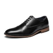 RRP £39.07 Bruno Marc Men's Black Lace Up Soft Cap-Toe Oxfords