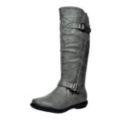 RRP £31.40 DREAM PAIRS Women's Trace Grey Faux Fur-Lined Knee High Winter Boots 8 US/ 6 UK