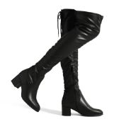 RRP £38.80 DREAM PAIRS Women's Laurence Black_PU Over The Knee