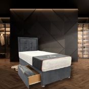 RRP £285.40 Fireplaces 4 Life Milan Single Cubed Divan Bed Set (No Mattress!!)