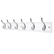 RRP £22.82 DOKEHOM 6-Satin Nickel Hooks on White Wooden Board