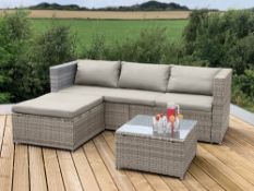 RRP £365.27 GSD Victoria Rattan Garden Furniture Corner Sofa Lounge Chase Set