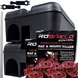 RRP £28.52 Roshield External Tamper Proof Rodent Bait Box & Wax Block Rat Poison Kit