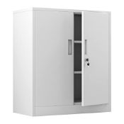 RRP £182.65 iJINGUR Metal Storage Cabinet with Locking Doors and 2 Adjustable Shelves