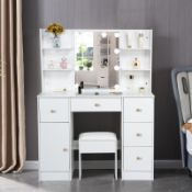 RRP £199.79 Puselo Large Dressing Table Vanity Table with Lighted Mirror