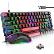 RRP £45.90 LexonElec MK14 60% Gaming Red Switch Mechanical Keyboard