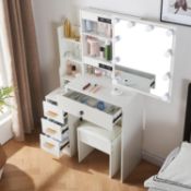 RRP £216.90 Saimeihome Dressing Table with Mirror and Stool
