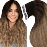 RRP £46.74 LaaVoo Tape in Hair Extensions Human Hair Balayage