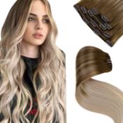 RRP £48.06 LaaVoo Clip in Hair Extensions Real Human Hair 12 inch