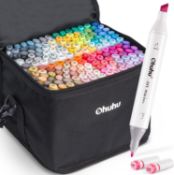 RRP £86.45 Ohuhu 160 Colours Alcohol Art Markers