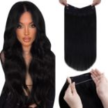 RRP £91.42 LaaVoo Invisible Secret Wire Hair Extensions Black