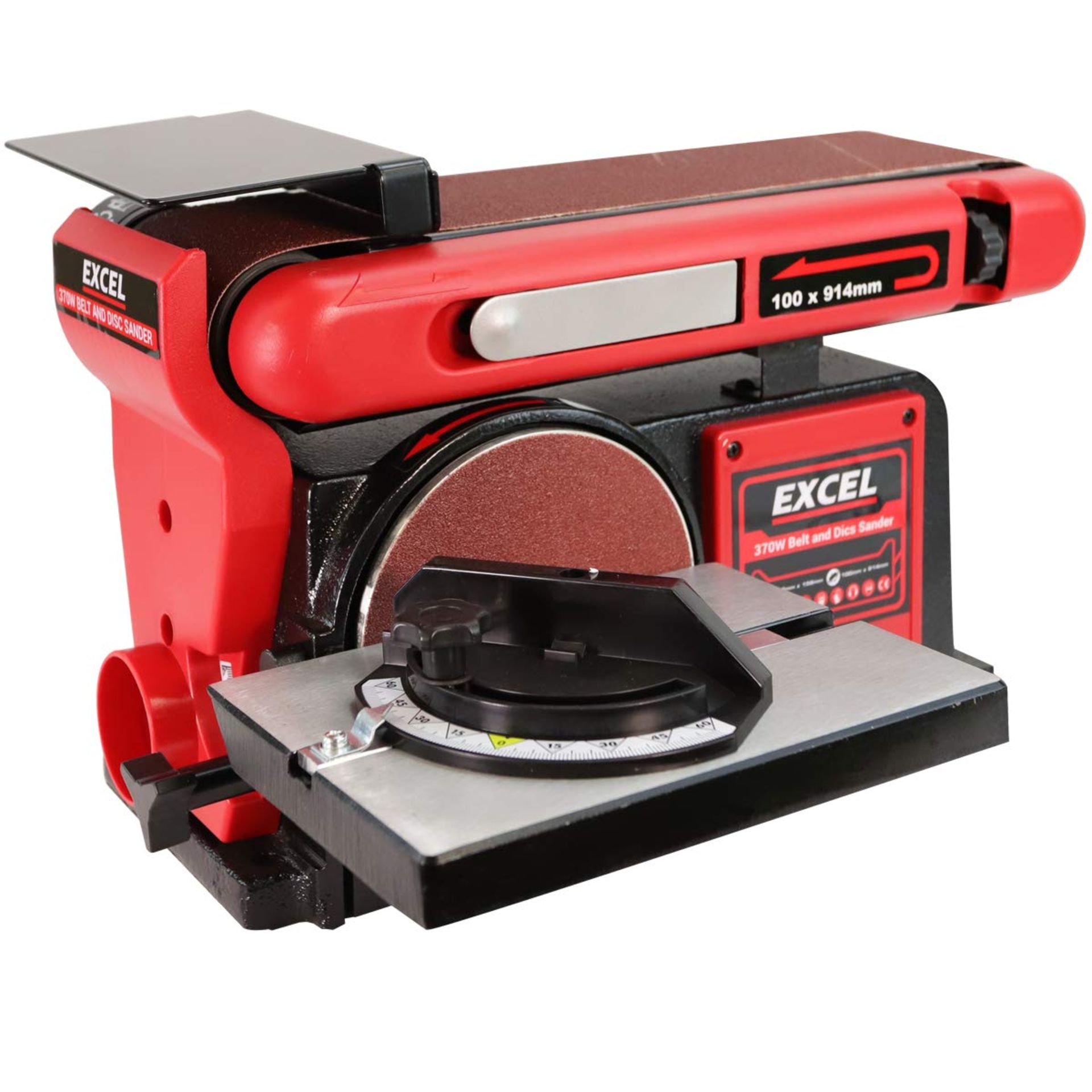 RRP £159.84 Excel 370W 4" Belt & DISC Sander LINISHER Bench TOP Woodwork - Heavy Duty