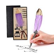 RRP £13.83 H HOMEWINS Quill Pen Vintage Handmade Feather Pen Calligraphy