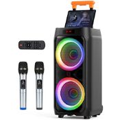 RRP £273.99 JYX Karaoke Machine with 2 Wireless Microphones for Adults