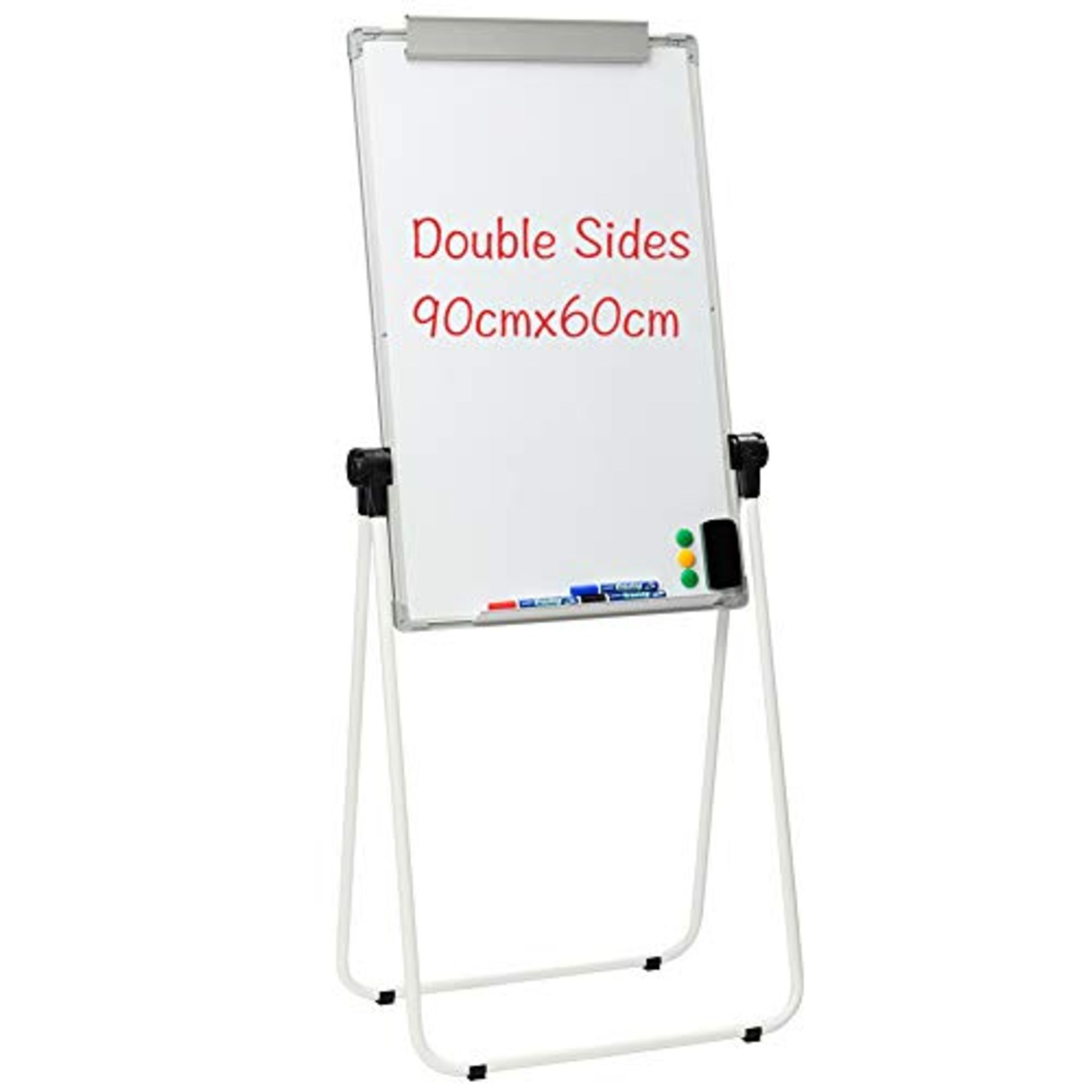 RRP £75.90 DOEWORKS 90x60cm Magnetic Whiteboard U-Stand/Flipchart Easel