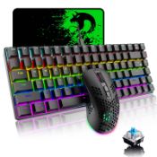 RRP £30.81 True Mechanical Gaming Keyboard Mouse Combo Rainbow