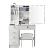 RRP £194.07 Saicheng White Dressing Table with Mirror and Stool