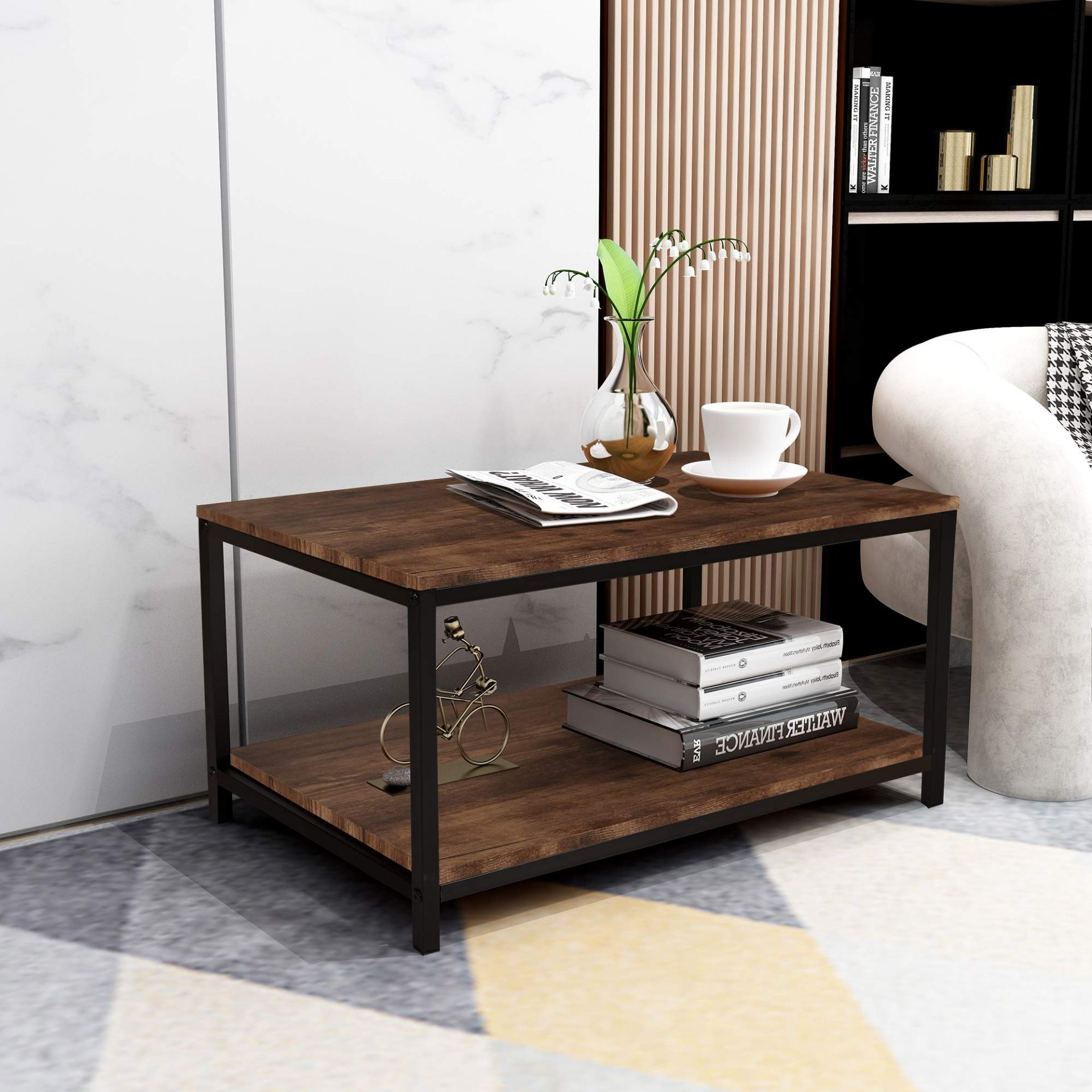 RRP £68.49 HOMERECOMMEND Coffee Table Snack End Tables Industrial