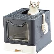 RRP £49.37 Vealind Foldable Cat Litter Tray Cats Litter Box with