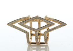 18ct Rose Gold Kite Diamond Ring 0.81 Carats - Valued By AGI £7,200.00 - A 3 row ring. The middle
