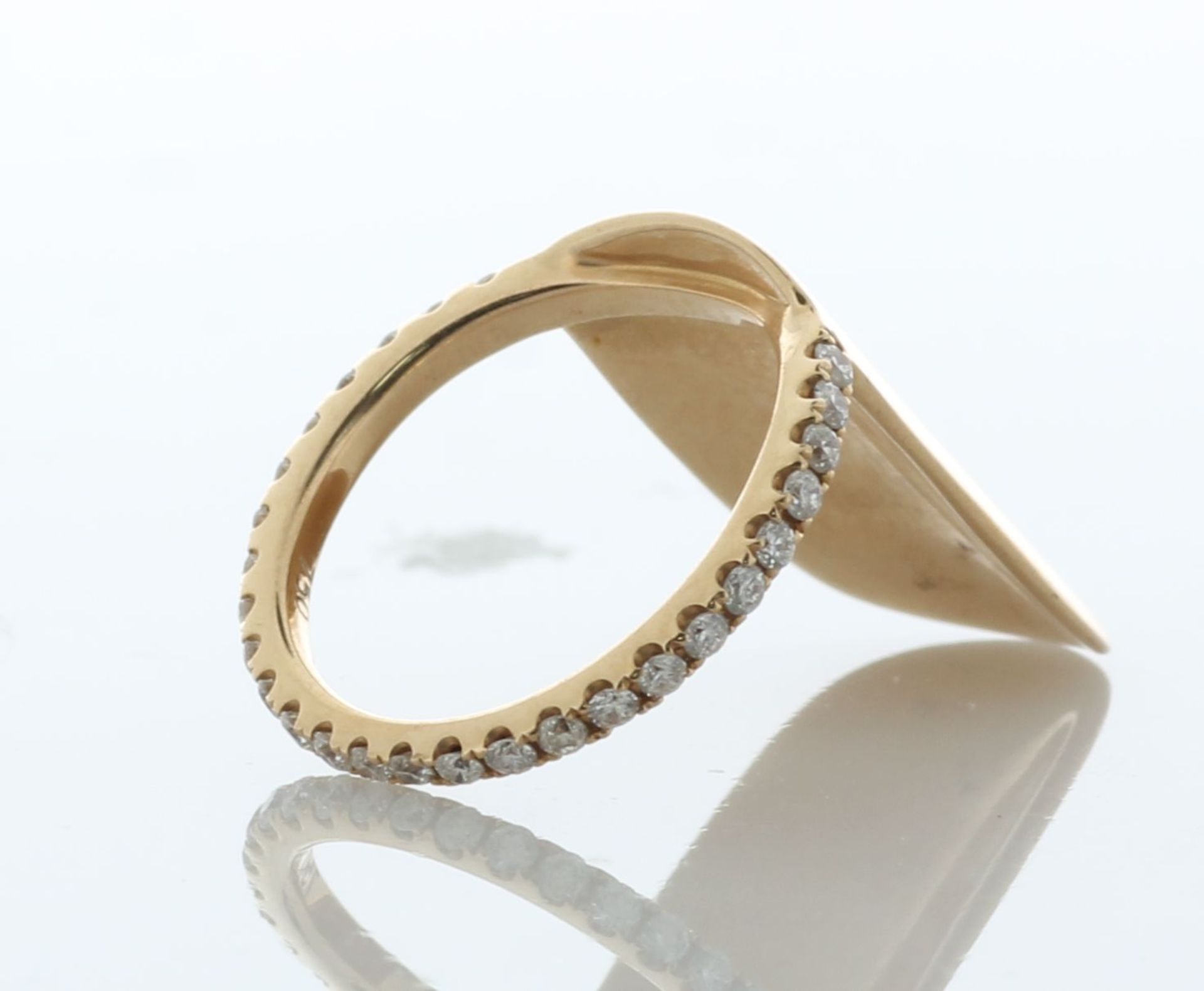 18ct Rose Gold Diamond Nail Ring 0.25 Carats - Valued By AGI £2,010.00 - Fully diamond set band with - Image 3 of 5