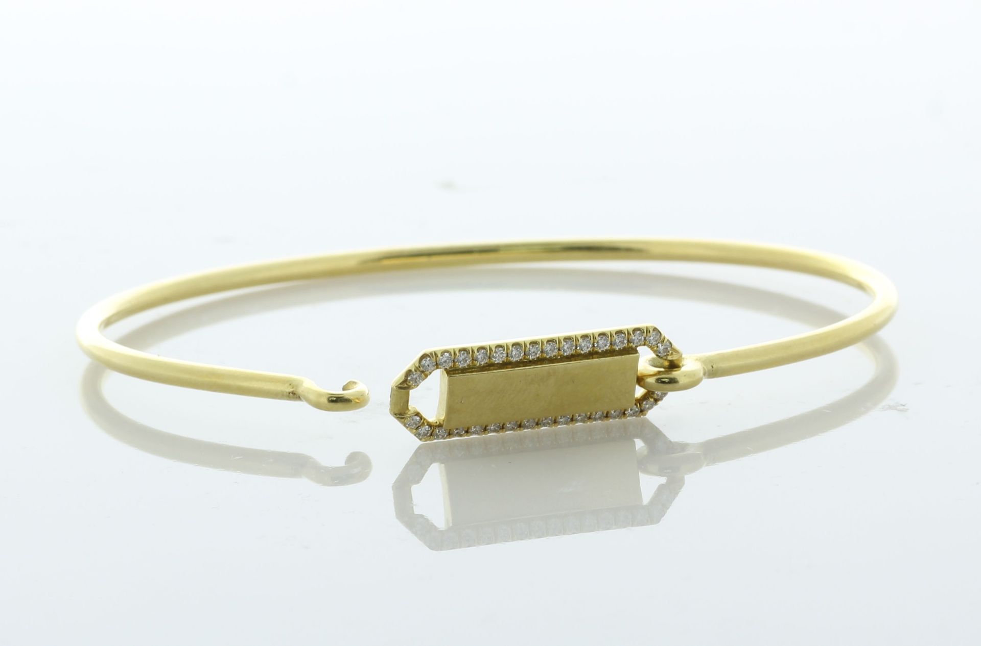 18ct Yellow Gold Jemma Wynne Diamond Name Plate Bangle 0.32 Carats - Valued By AGI £7,950.00 - - Image 4 of 5