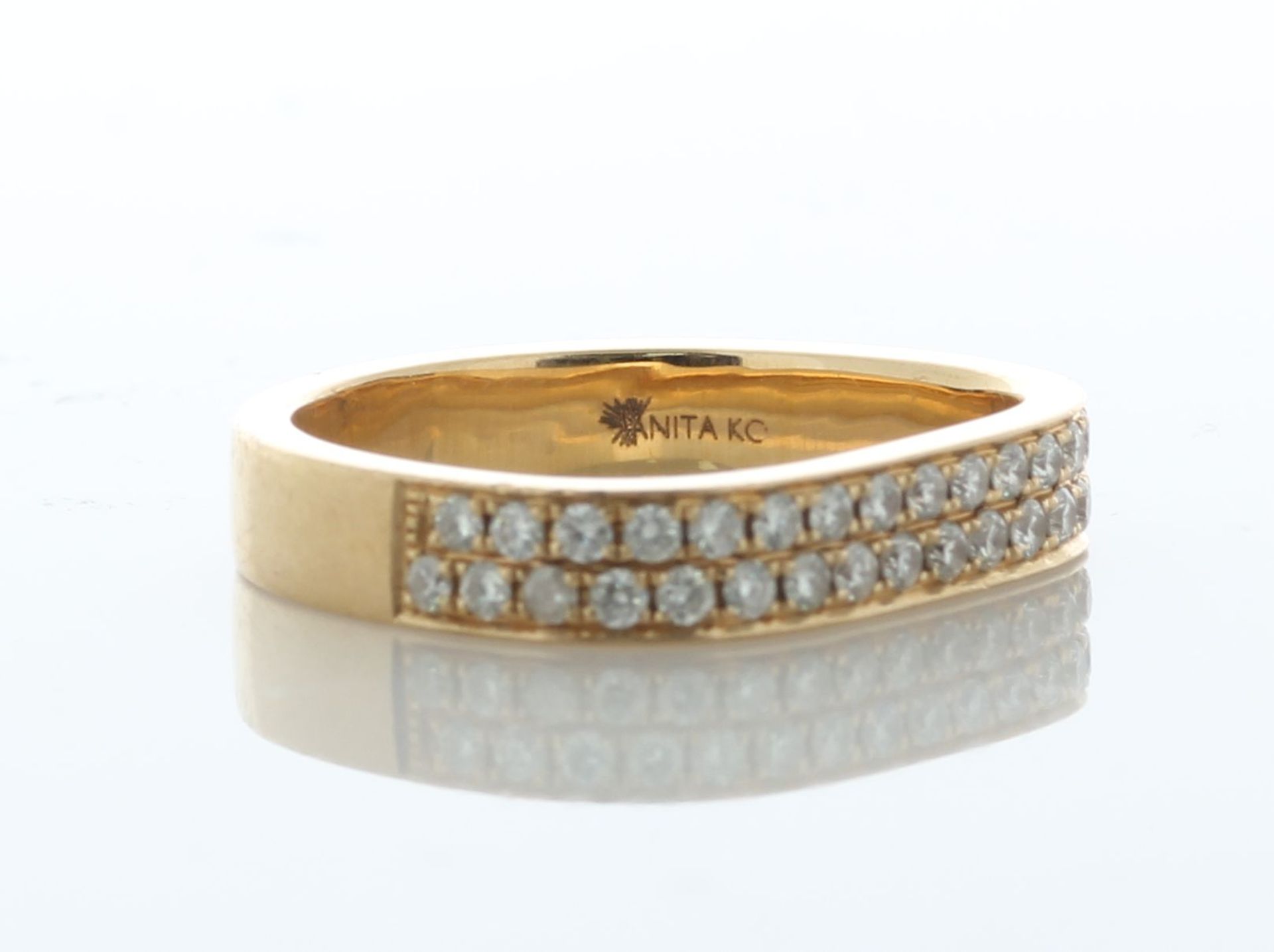 18ct Yellow Gold Diamond Half Eternity Anita Ko 'D' Ring 0.36 Carats - Valued By AGI £3,600.00 - - Image 2 of 5