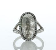 18ct White Gold Oval Cluster Salt and Pepper Diamond Ring 2.24 Carats - Valued By AGI £9,540.00 - An