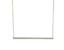 18ct Rose Gold Diamond Line Bar Necklet And Chain 0.28 Carats - Valued By AGI £2,150.00 - Multiple