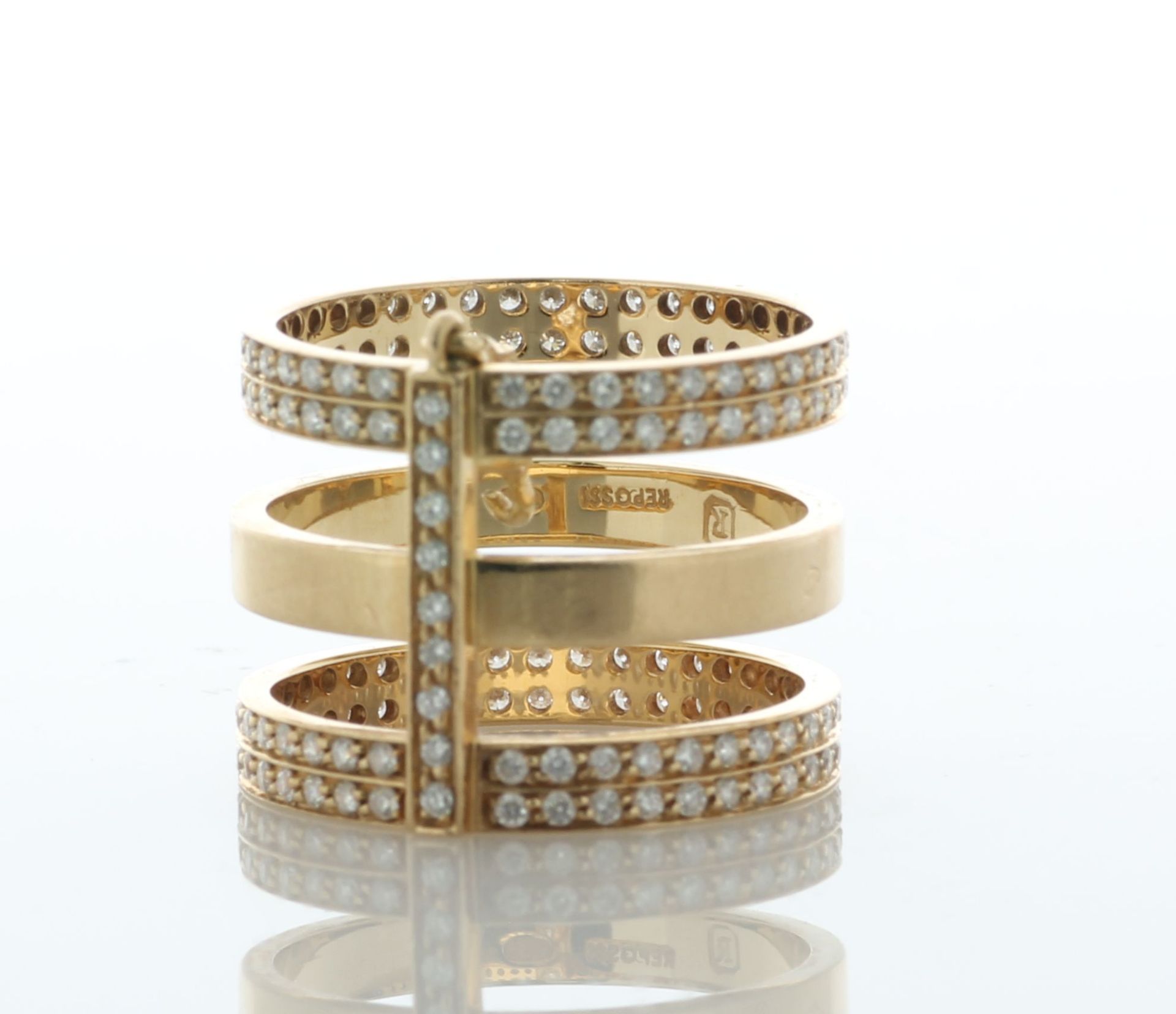 18ct Rose Gold Repossi Berbere Three Row Diamond Ring 1.60 Carats - Valued By AGI £12,500.00 - - Image 3 of 4