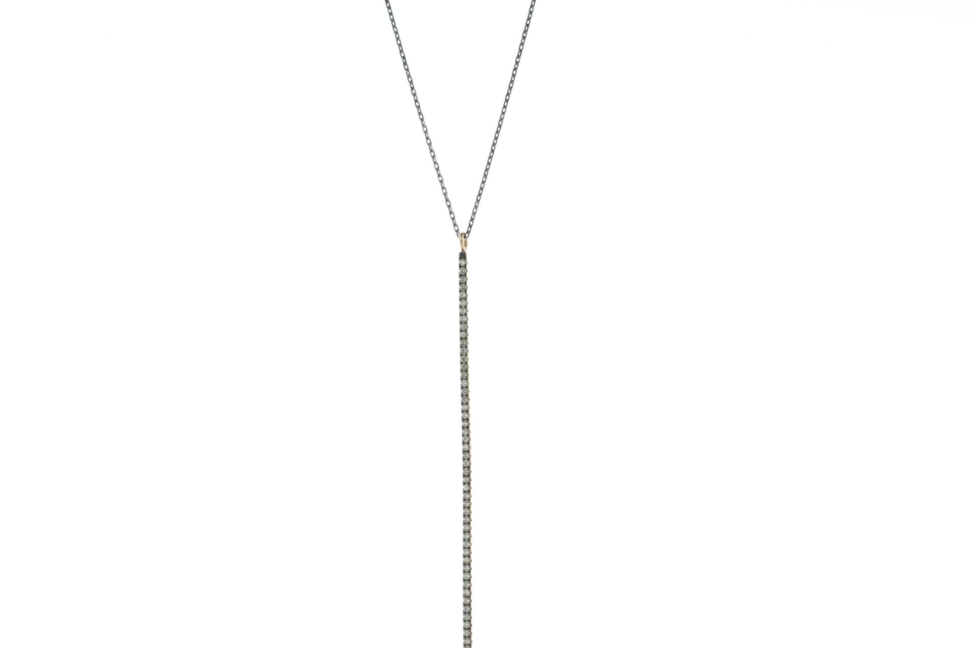 18ct Rose Gold Diamond Pin Pendant On Black Gold Chain 22" 0.60 Carats - Valued By AGI £3,500.00 - A - Image 2 of 5