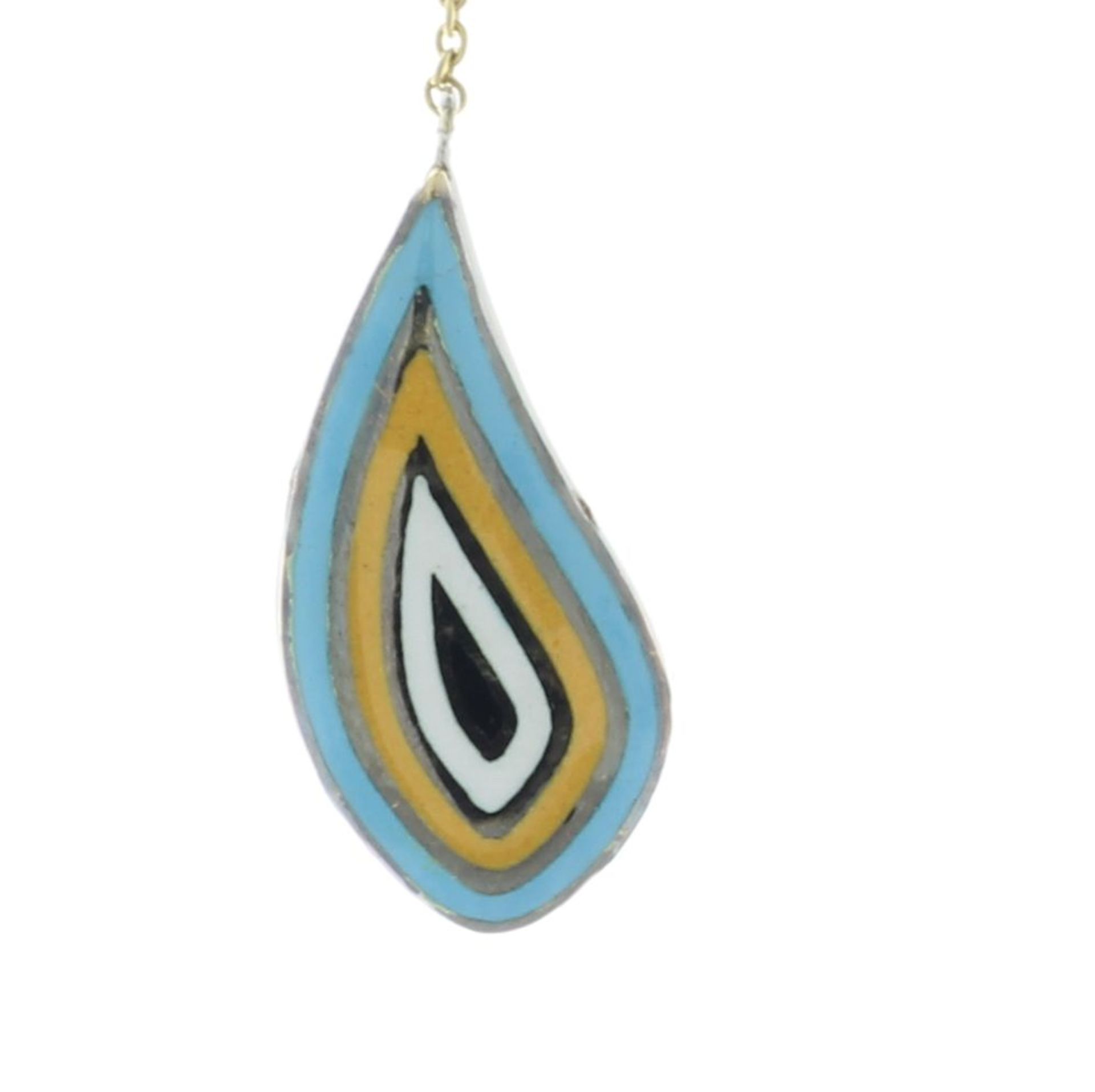 18ct Yellow Gold Diamond And Sapphire Pendant With Enamel (S0.50) 0.30 Carats - Valued By AGI £7, - Image 3 of 5