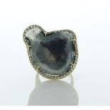 18ct Yellow Gold Diamond And Fossil Ring 0.60 Carats - Valued By AGI £7,560.00 - A stunning green/