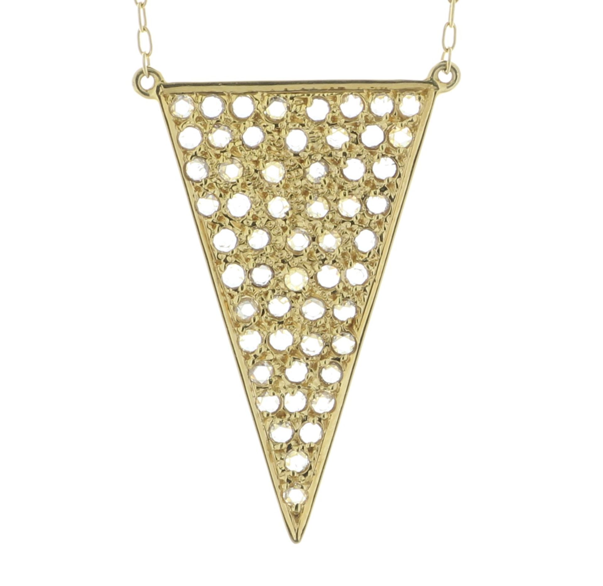 18ct Yellow Gold Diamond Triangle Pendant And Chain 0.55 Carats - Valued By AGI £6,200.00 - This - Image 2 of 4
