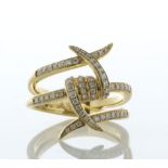 18ct Yellow Gold Diamond Criss Cross Ring 0.50 Carats - Valued By AGI £4,950.00 - This gorgeous 18ct