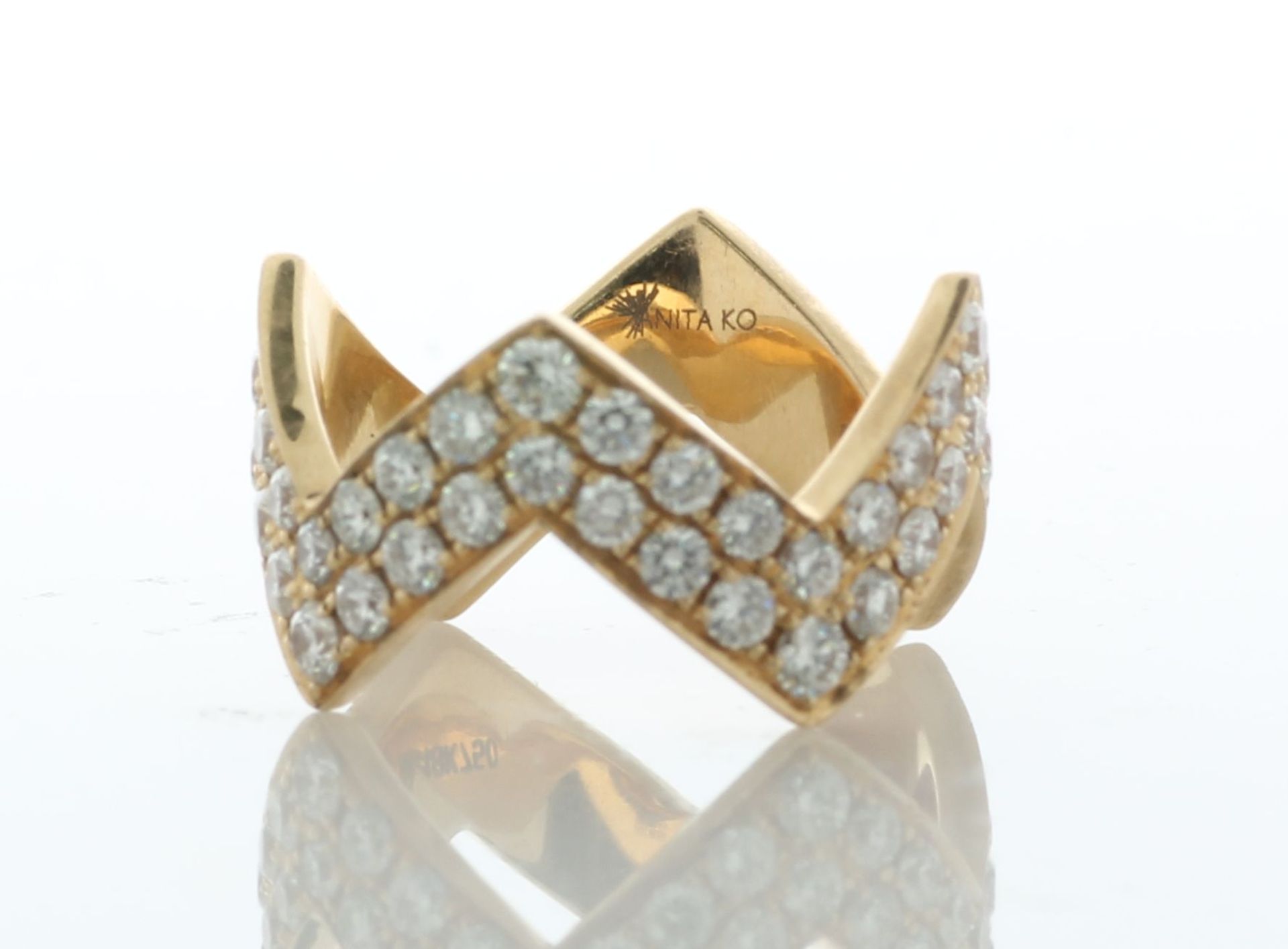 18ct Rose Gold Diamond Anita Ko Chevron Ring 2.09 Carats - Valued By AGI £7,250.00 - This stunning - Image 2 of 3