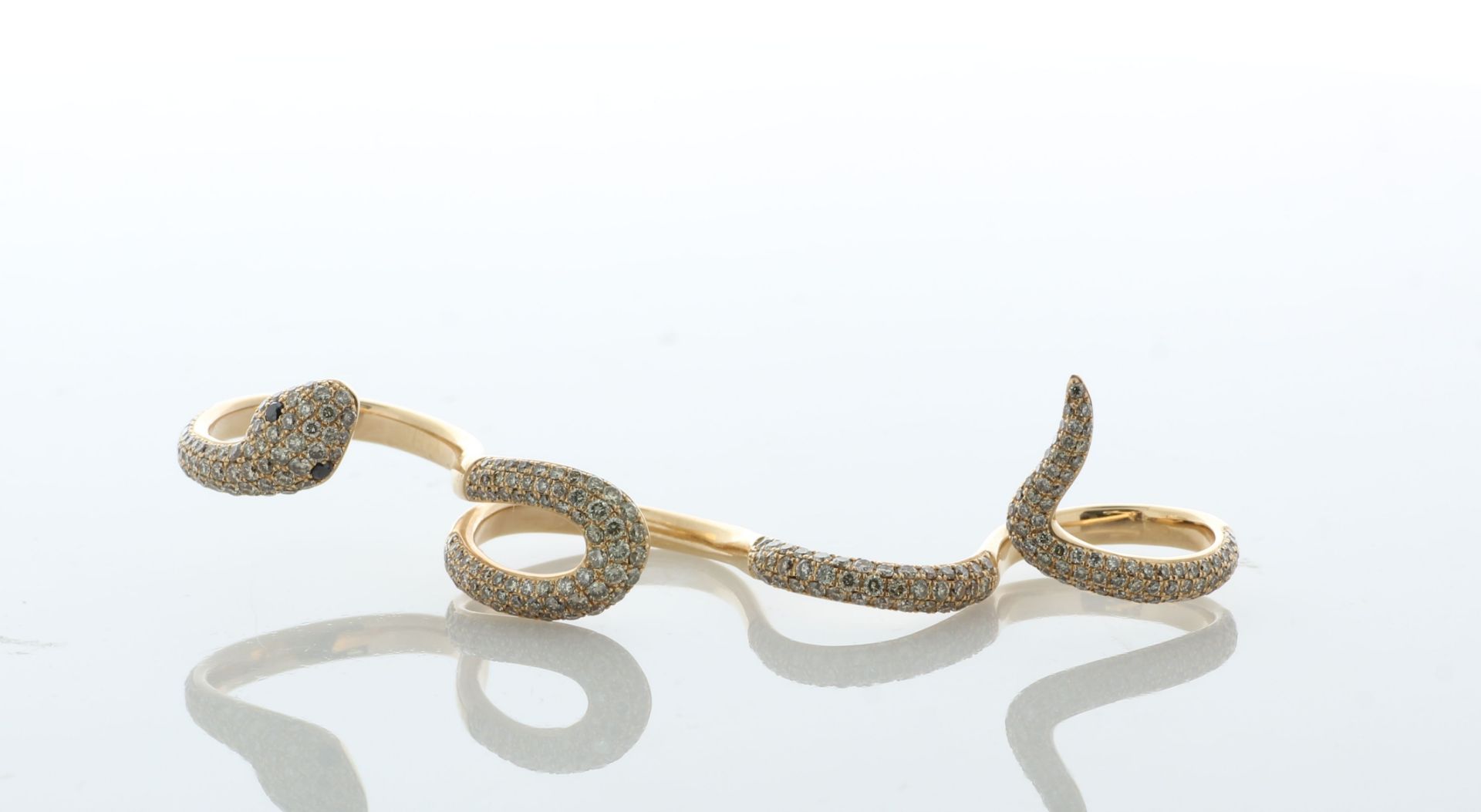 Elise Dray 18ct Rose Gold Snake Ring Hand Pendant 3.00 Carats - Valued By AGI £12,500.00 - 18ct rose - Image 2 of 6