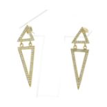 18ct Yellow Gold Diamond Drop Kite Earrings 1.26 Carats - Valued By AGI £5,500.00 - Stunning split