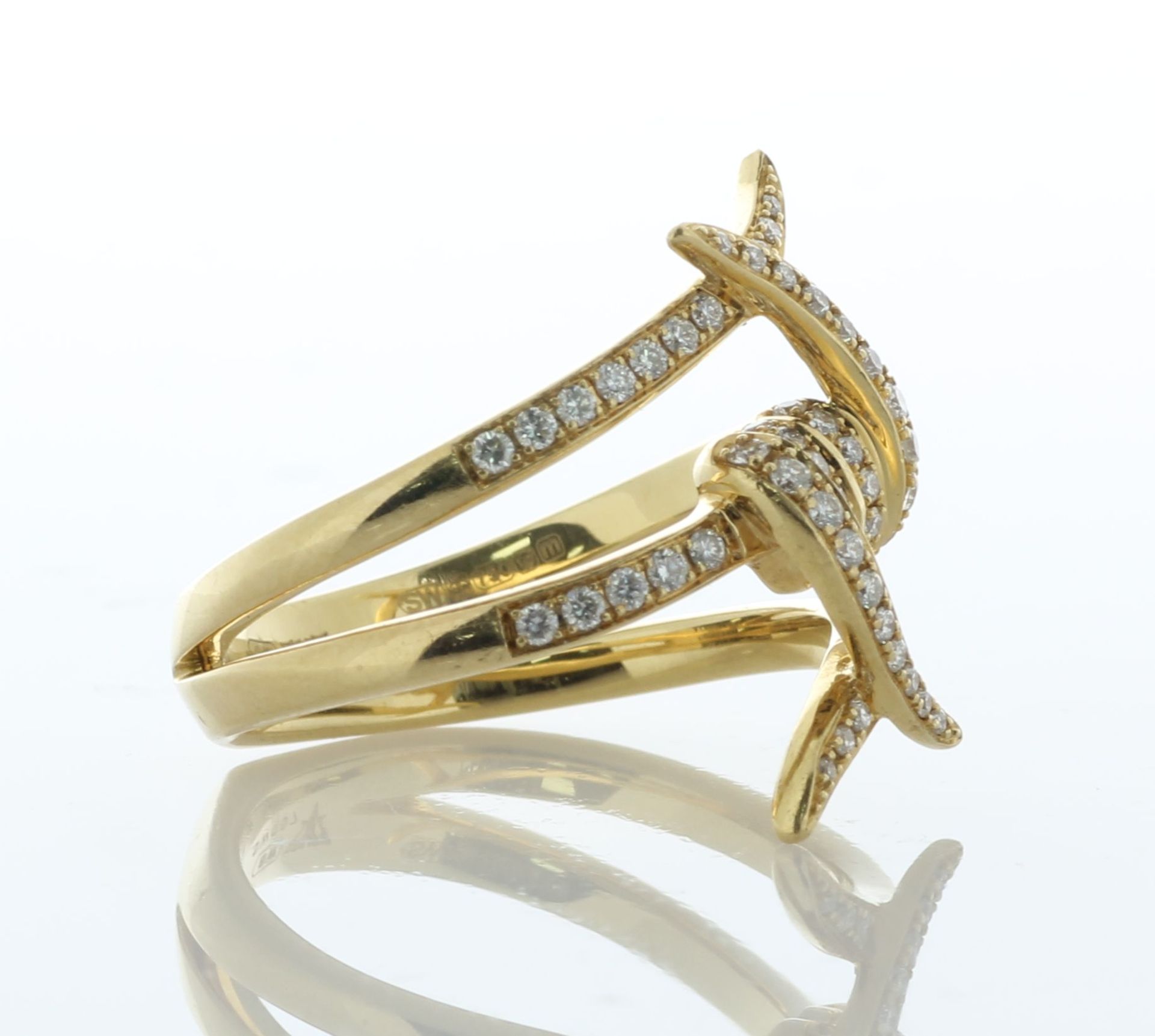 18ct Yellow Gold Diamond Criss Cross Ring 0.50 Carats - Valued By AGI £4,950.00 - This gorgeous 18ct - Image 3 of 5