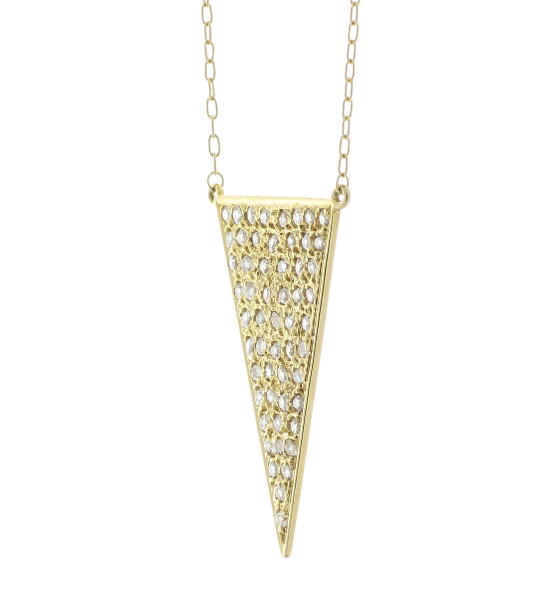 18ct Yellow Gold Diamond Triangle Pendant And Chain 0.55 Carats - Valued By AGI £6,200.00 - This - Image 3 of 4