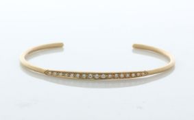 18ct Rose Gold Diamond Bangle 0.18 Carats - Valued By AGI £2,995.00 - A gorgeous brushed gold,