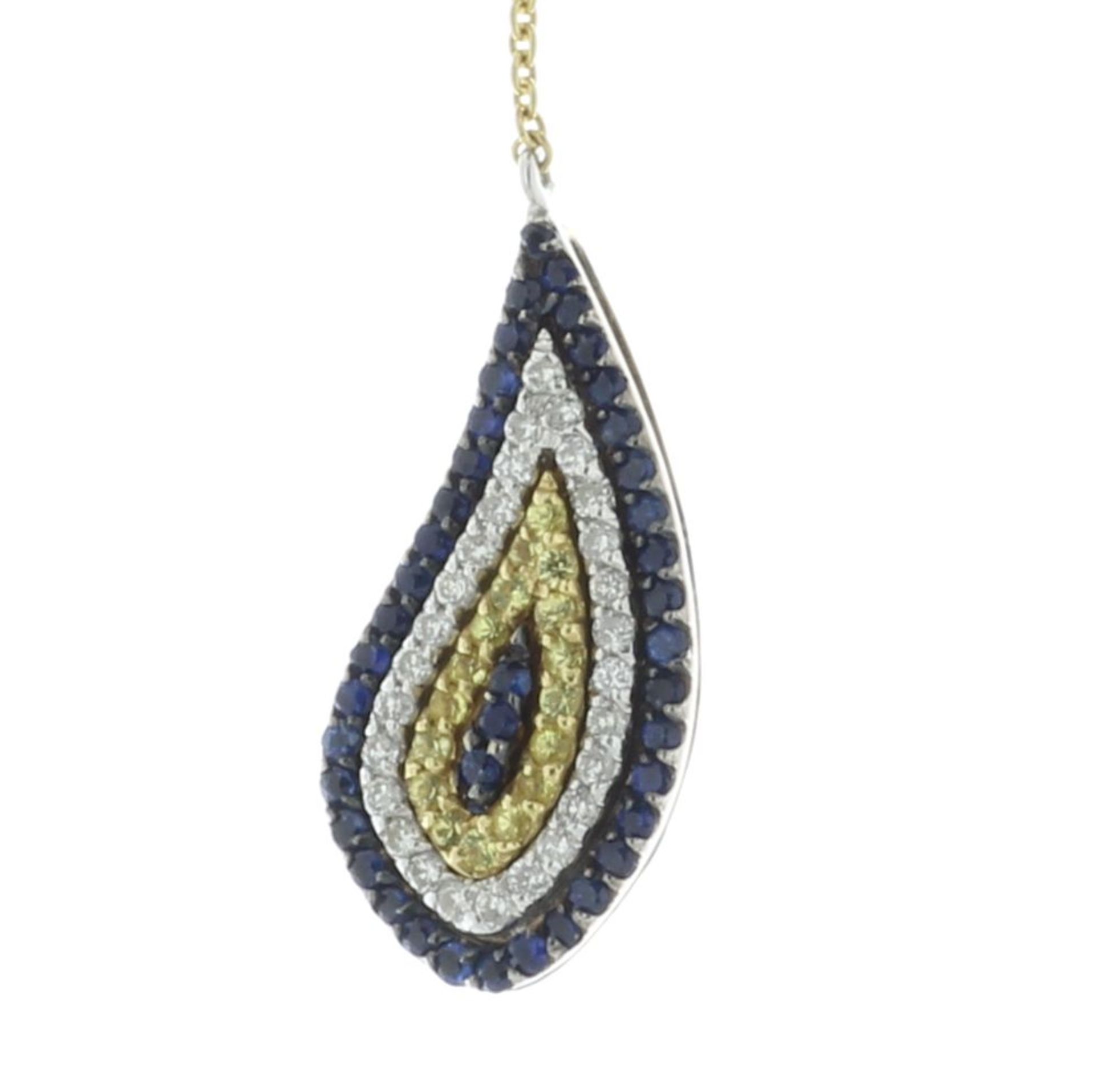 18ct Yellow Gold Diamond And Sapphire Pendant With Enamel (S0.50) 0.30 Carats - Valued By AGI £7, - Image 2 of 5