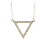 18ct Yellow Gold Ladies Triangle Diamond Pendant 0.30 Carats - Valued By AGI £2,350.00 - A channel