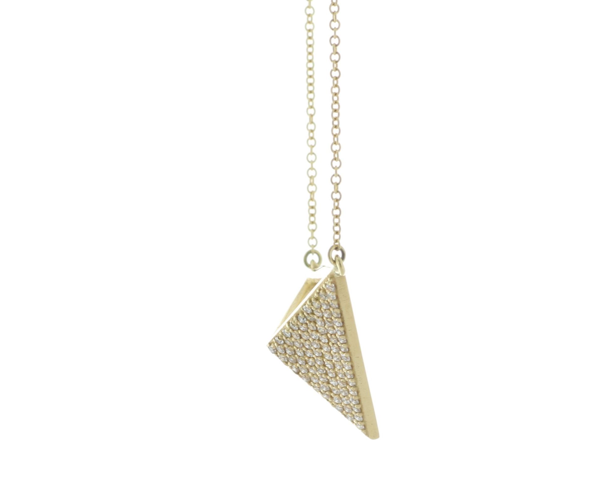 18ct Yellow Gold Geometric Triangle Diamond Pendant and Chain 0.35 Carats - Valued By AGI £4,250. - Image 2 of 4