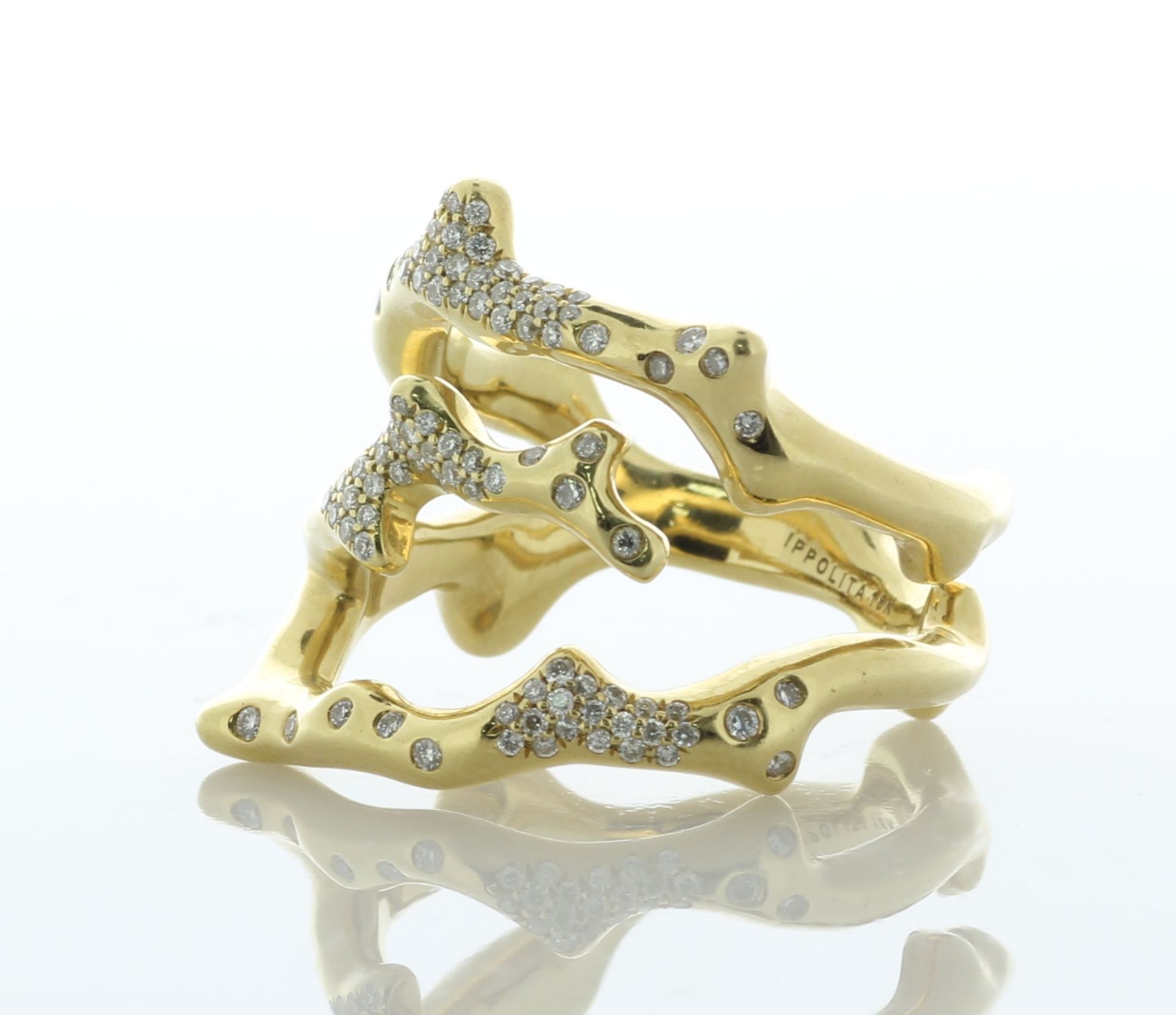 18ct Yellow Gold Ippolita Diamond Ring 0.75 Carats - Valued By AGI £7,950.00 - Inspired by the shape - Image 2 of 5