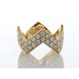 18ct Rose Gold Diamond Anita Ko Chevron Ring 2.09 Carats - Valued By AGI £7,250.00 - This stunning