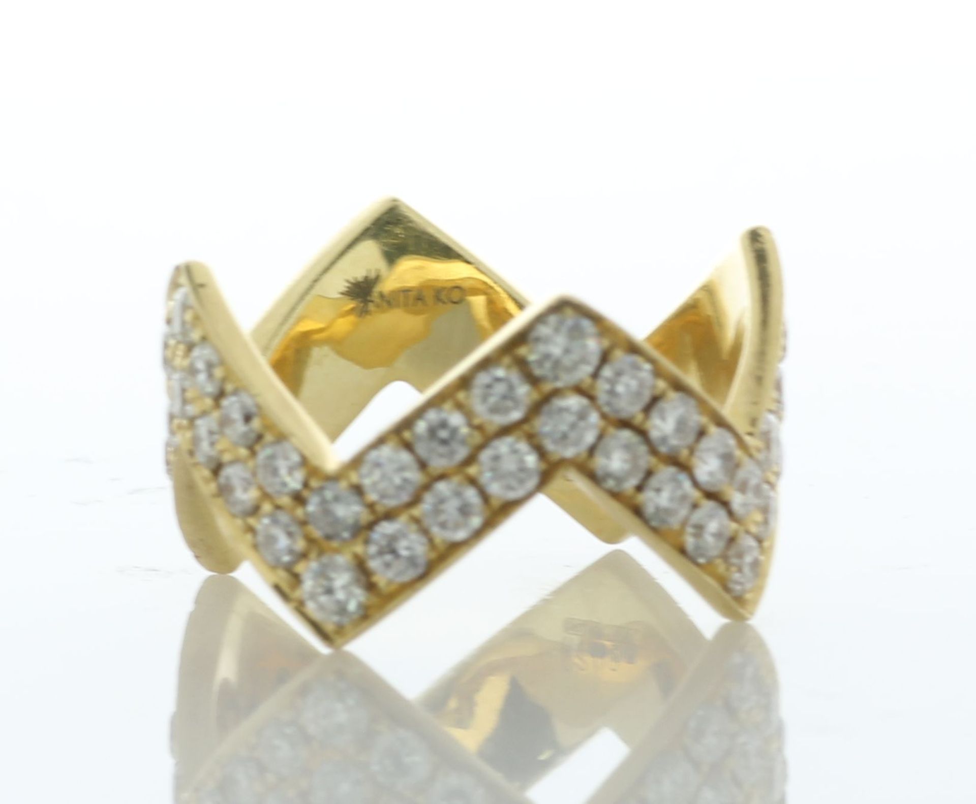 18ct Yellow Gold Diamond Anita Ko Chevron Ring 2.09 Carats - Valued By AGI £7,250.00 - This stunning - Image 2 of 3