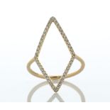 18ct Rose Gold Diamond kite Ring 0.50 Carats - Valued By AGI £2,950.00 - An open kite shape is set