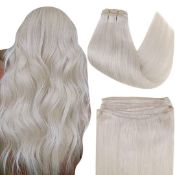 RRP £147.96 Easyouth Weft Hair Extensions Blonde Hair Double Weft